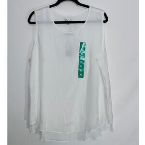 NWT Cristina B Sleeveless Tunic Tank Flory Double Layer Blouse - Women's Size XL